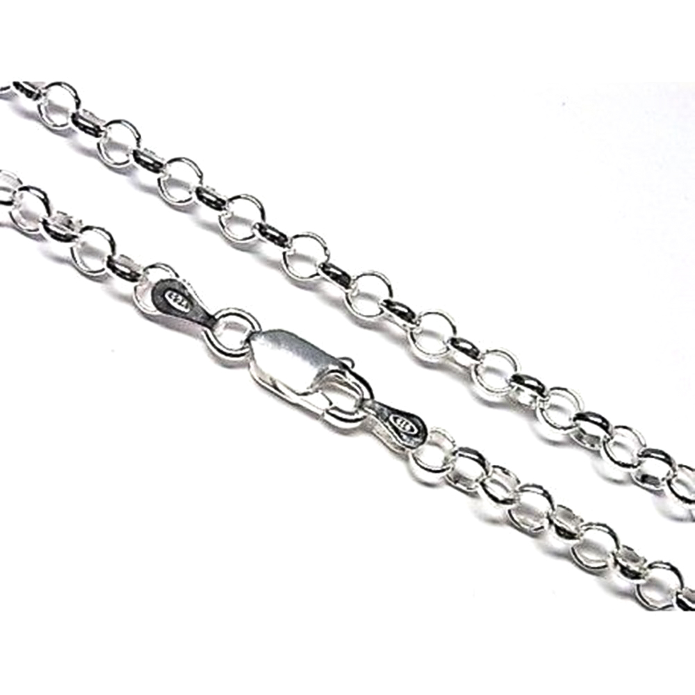 Collar Cadena Baby Rolo Plata De Ley 925 - 1mm, Italia, En 16, 18, 20 O 24 Pulgadas